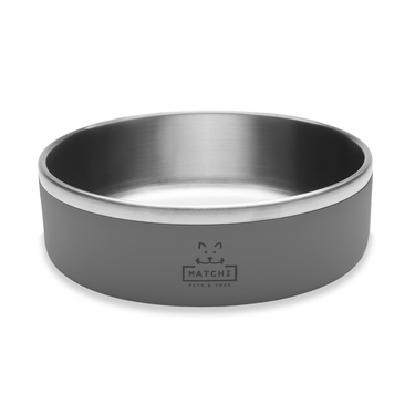 Plato de Acero Inoxidable Tazón Antiderrapante para Perros y Gatos de 1.3L