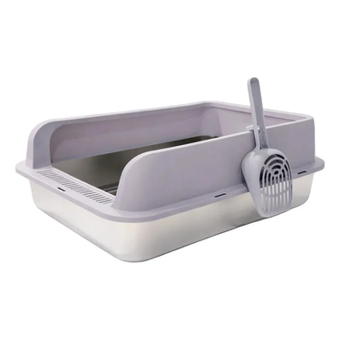 Arenero para Gatos de Acero Inoxidable con Pala y Regilla