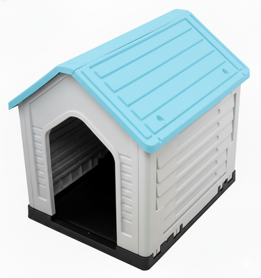 Casa para Perro de Plástico Resistente Ideal para Interior y Exterior Color Azul