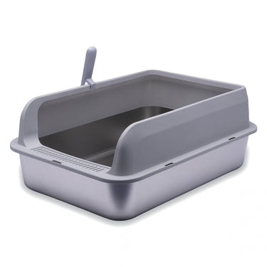 Arenero para Gatos de Acero Inoxidable con Pala y Regilla