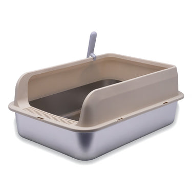 Arenero para Gatos de Acero Inoxidable con Pala y Regilla