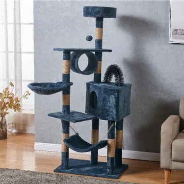 Torre para Gatos Multi-Nivel con Rascadores – Modelo Comfort (Cepillo) Altura 1.47