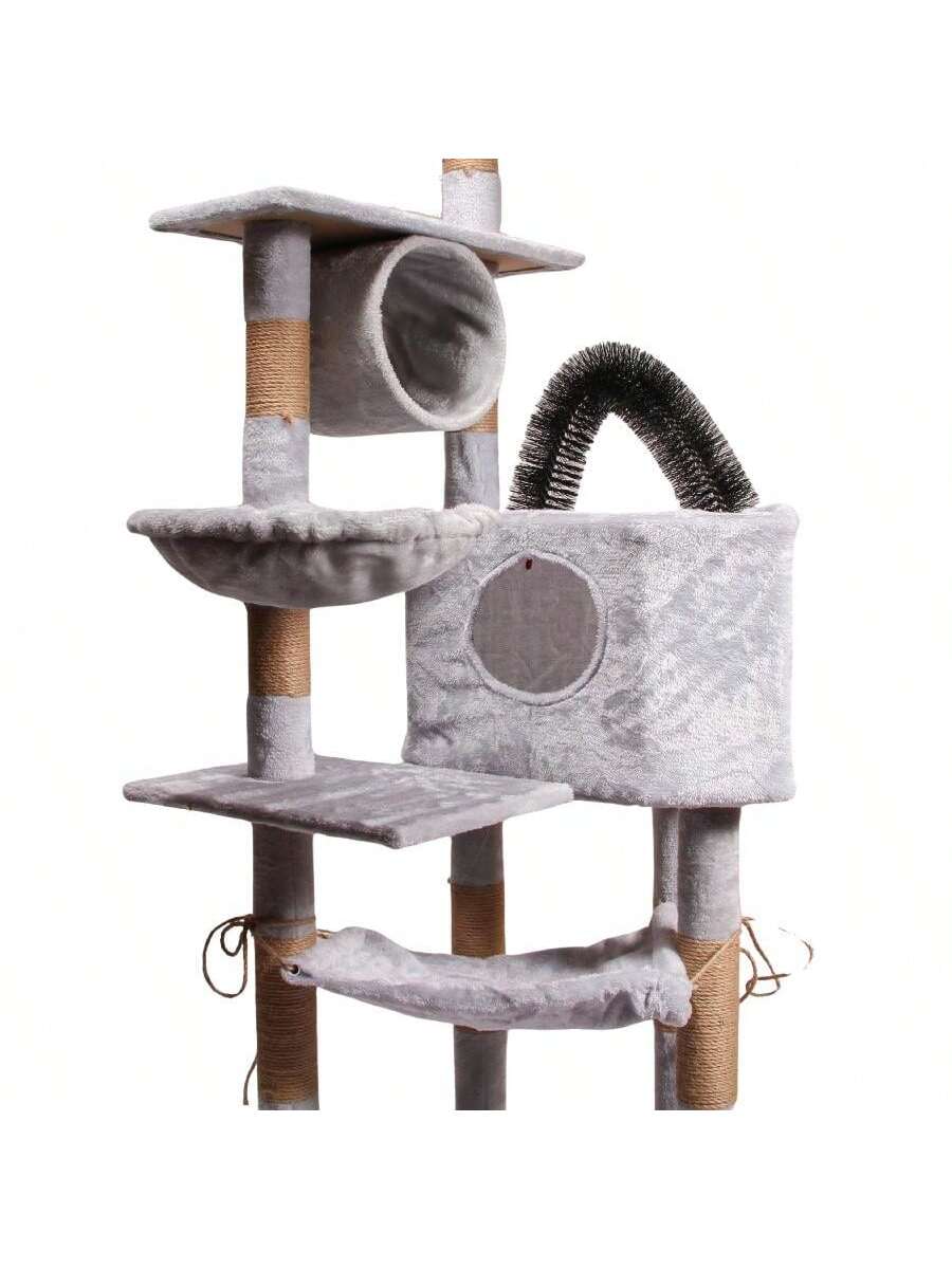 Torre para Gatos Multi-Nivel con Rascadores – Modelo Comfort (Cepillo) Altura 1.47