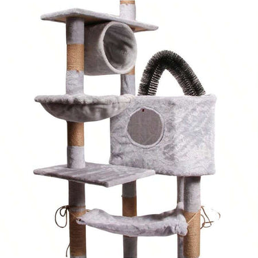 Torre para Gatos Multi-Nivel con Rascadores – Modelo Comfort (Cepillo) Altura 1.47