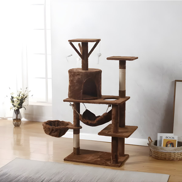 Torre para Gatos Multi-Nivel con Rascadores – Modelo Plus (Hamaca) Altura 1.38