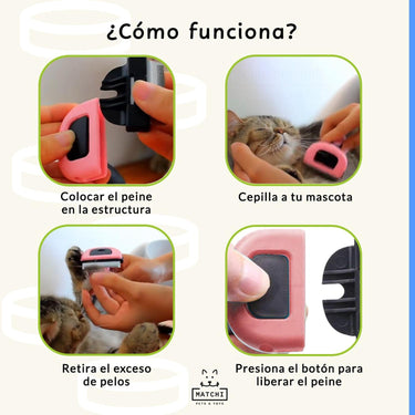 Cepillo Deslanador para Perros y Gatos, Removedor de Pelo Muerto para Pelaje Corto-Medio-Largo
