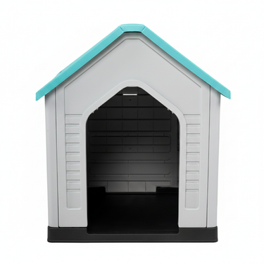 Casa para Perro de Plástico Resistente Ideal para Interior y Exterior Color Azul