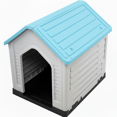 Casa para Perro de Plástico Resistente Ideal para Interior y Exterior Color Azul