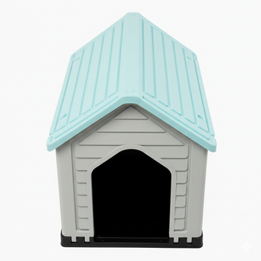 Casa para Perro de Plástico Resistente Ideal para Interior y Exterior Color Azul