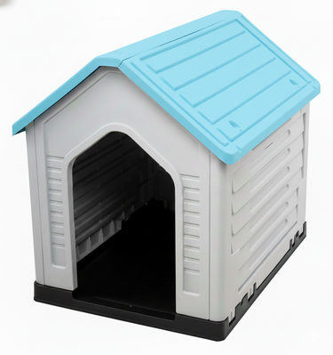 Casa para Perro de Plástico Resistente Ideal para Interior y Exterior Color Azul
