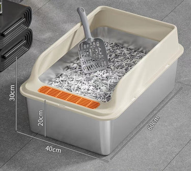 Arenero para Gatos de Acero Inoxidable con Pala y Regilla