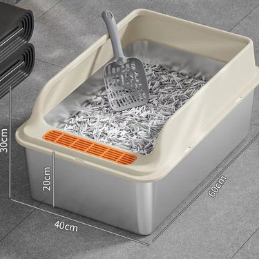 Arenero para Gatos de Acero Inoxidable con Pala y Regilla