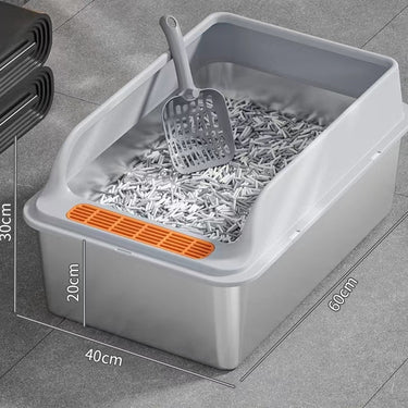 Arenero para Gatos de Acero Inoxidable con Pala y Regilla