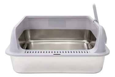 Arenero para Gatos de Acero Inoxidable con Pala y Regilla