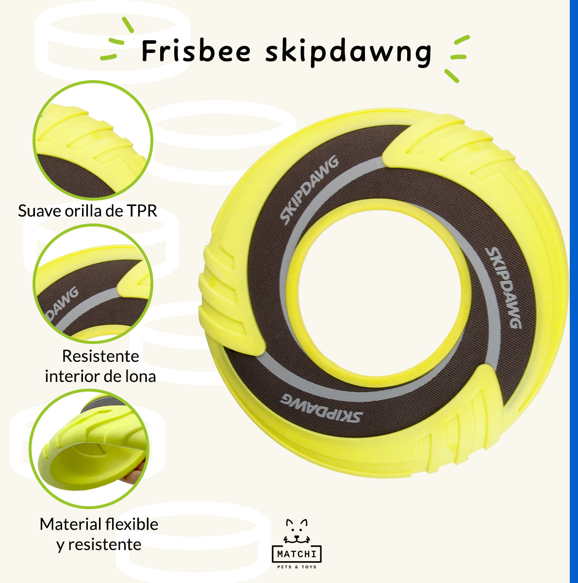 Frisbee Resistente A Mordidas Para Perros Ligero