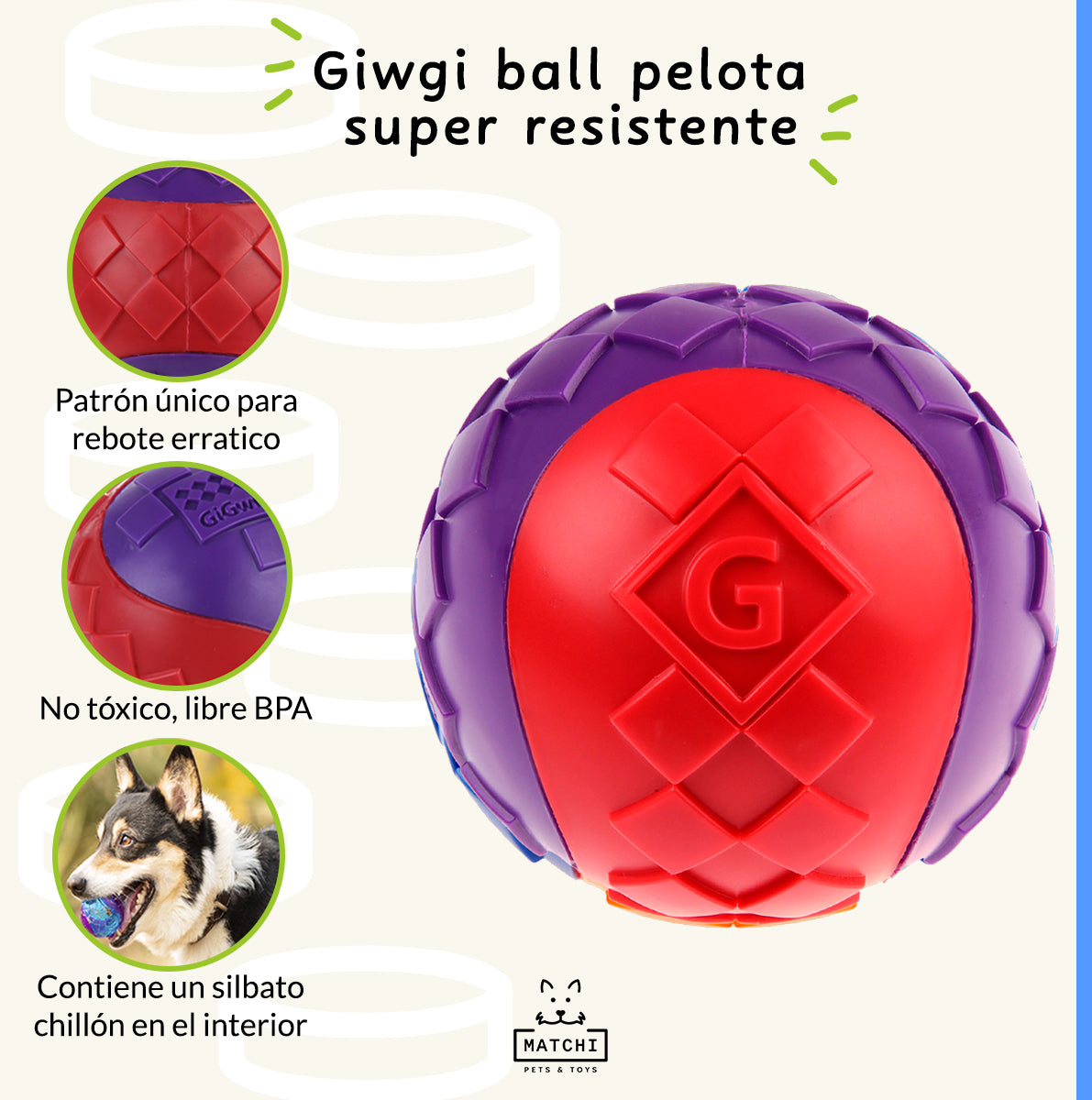 Gigwi Ball Pelota Para Perros Masticable Super Resistente