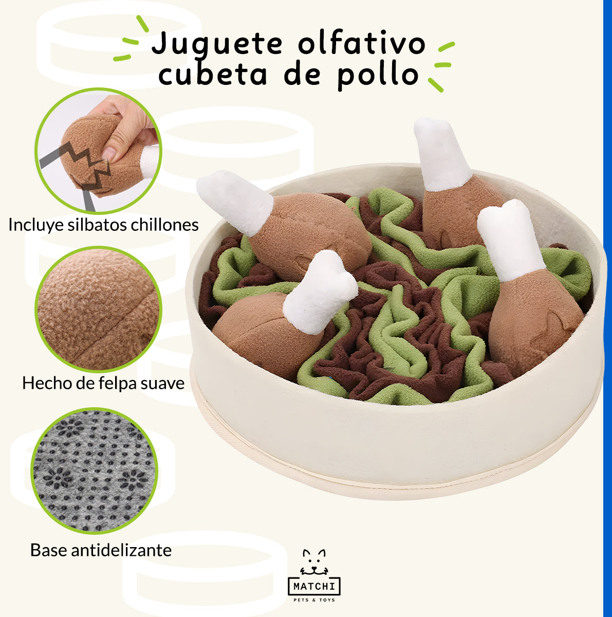 Cubeta de Pollo Juguete Olfativo con Silbato