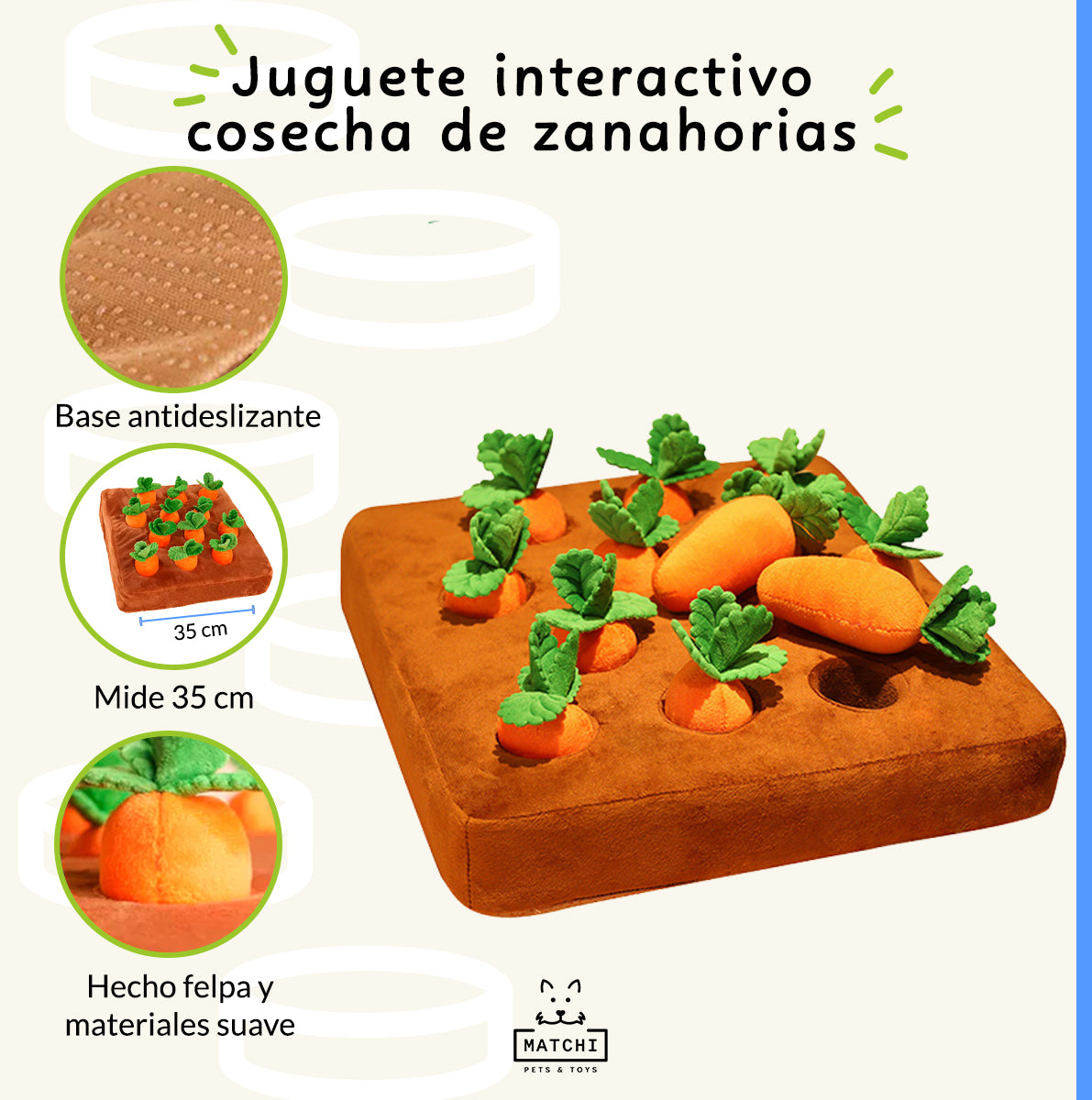 Juguete Interactivo Cosecha de Zanahorias, Entrenamiento para Olfatear