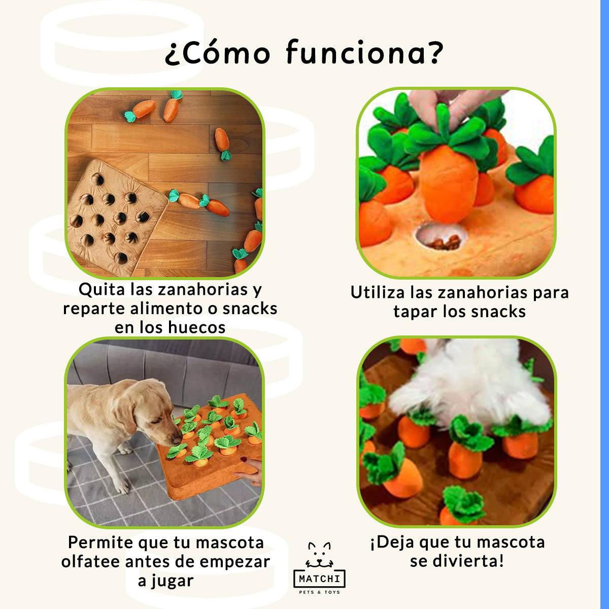 Juguete Interactivo Cosecha de Zanahorias, Entrenamiento para Olfatear