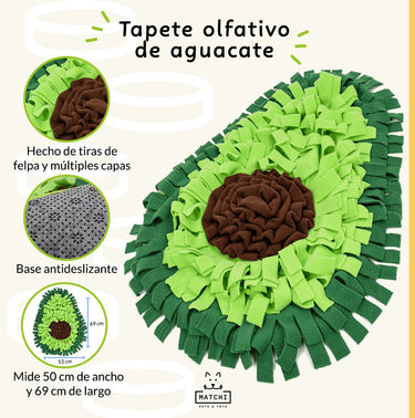 Tapete Olfativo en Forma de Aguacate, Entrenamiento para Olfatear, para Perros y Gatos
