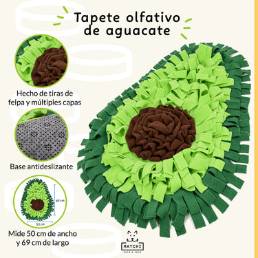 Tapete Olfativo en Forma de Aguacate, Entrenamiento para Olfatear, para Perros y Gatos