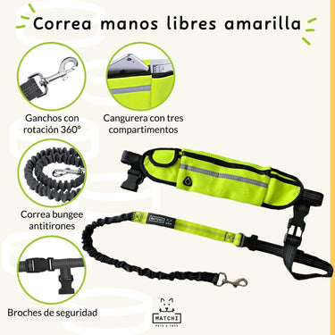 Correa para Correr Manos Libres Amarilla