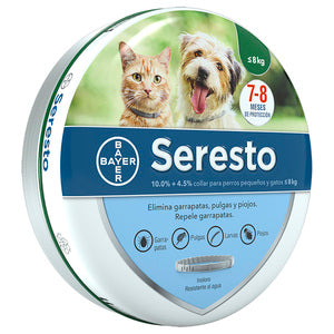 Seresto Collar Antipulgas y Garrapatas para Perros y Gatos Razas Chicas (≤8kg)