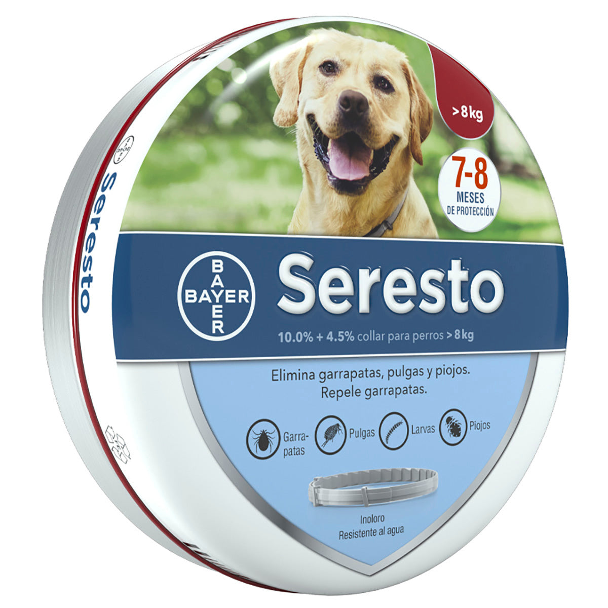 Seresto Collar Antipulgas y Garrapatas para Perros Raza Grande (>8kg)