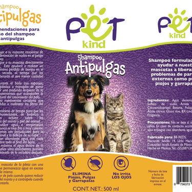 Shampoo Antipulgas Líquido para Mascotas 500ml