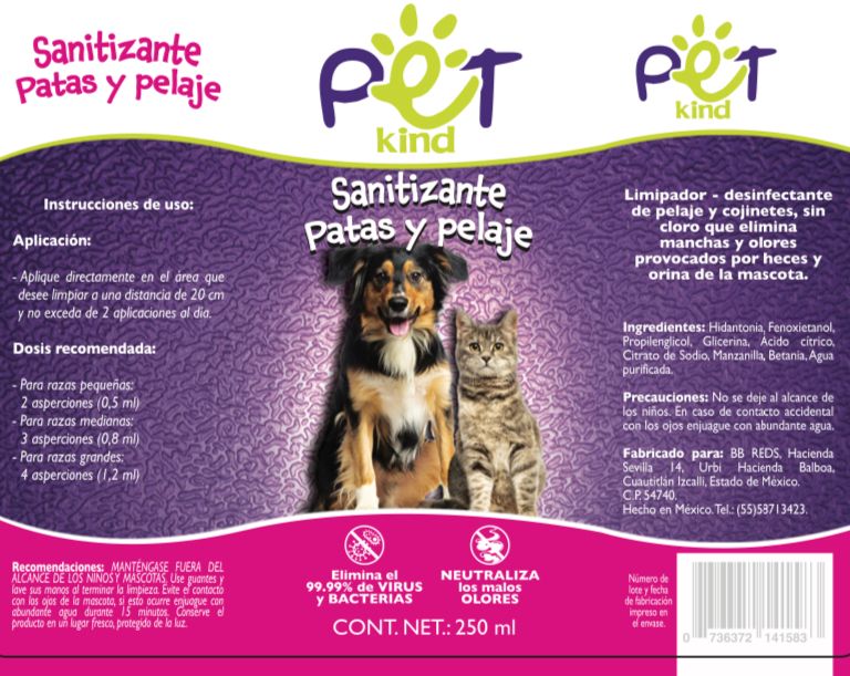 Spray Sanitizante Multiusos para Mascotas, Patas y Pelaje, 250ml