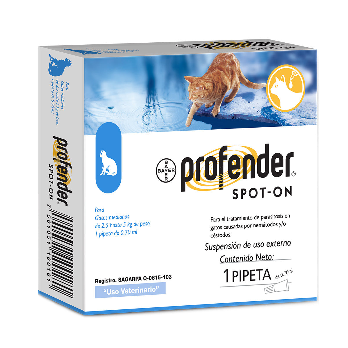 Profender Spot-On Pipeta Desparasitante Intestinal para Gatos Medianos