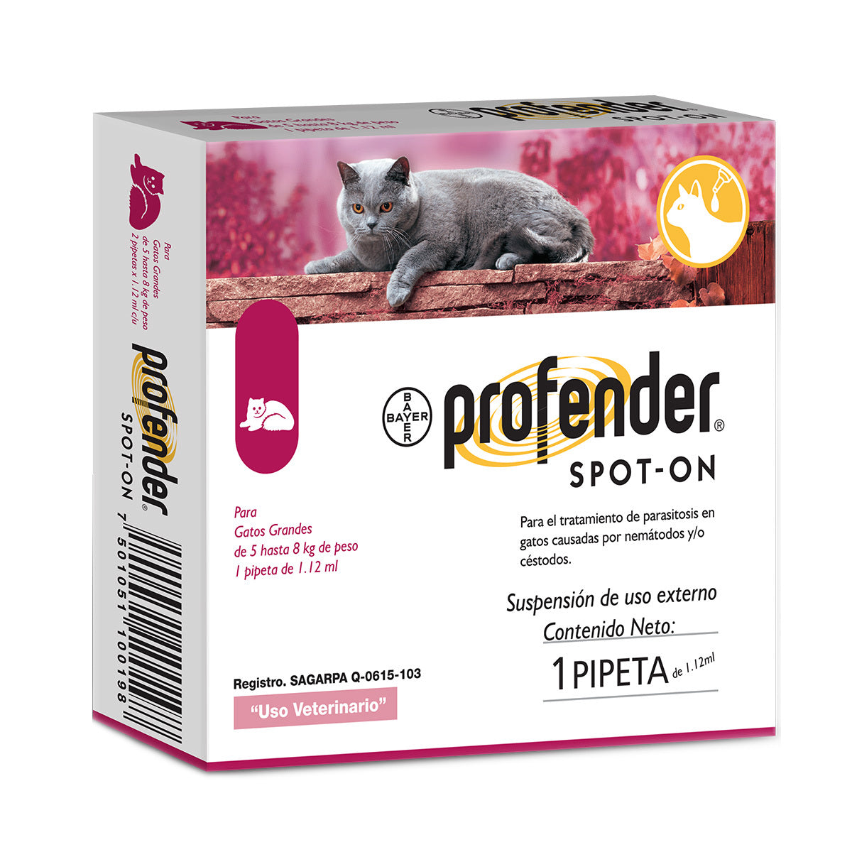 Profender Spot-On Pipeta Desparasitante Intestinal para Gatos Grandes